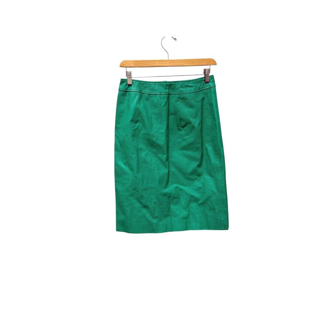 Vintage Metrostyle Green Genuine Leather Pencil Skirt Women's Size 4 - Picture 6 of 9